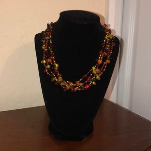 Beaded multi strand necklace